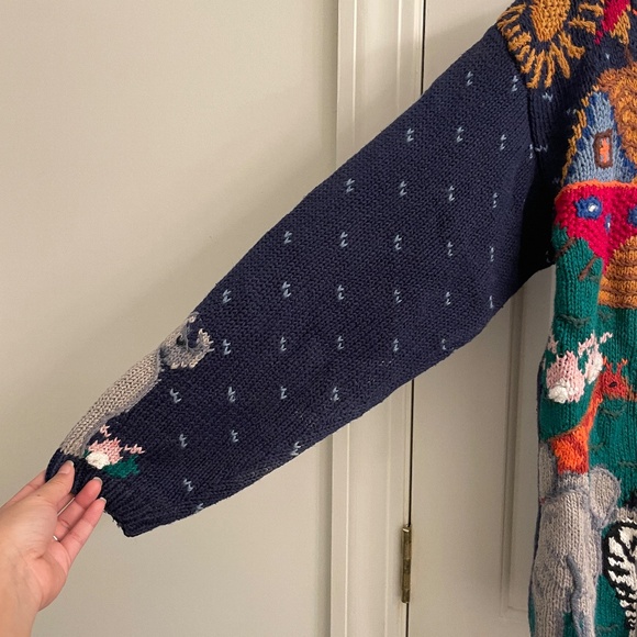 Vintage Signatures by Northern Isles Noah's Ark Navy Ugly Christmas Cardigan - Picture 6 of 9